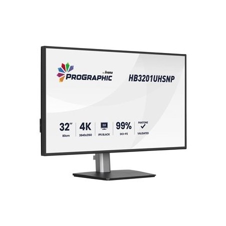 IIYAMA HB3201UHSNP-B1 32inch IPS BLACK 2.0 panel 3840x2160 UHD DCI-P3 99per Pantone Certified Delta E 2 USB-C Dock LAN/96W PD/DP