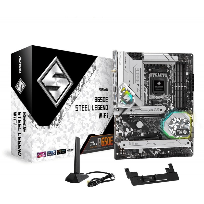 Płyta główna B650E STEEL LEGEND WIFI AM5 4DDR5 HDMI/DP M2 ATX 