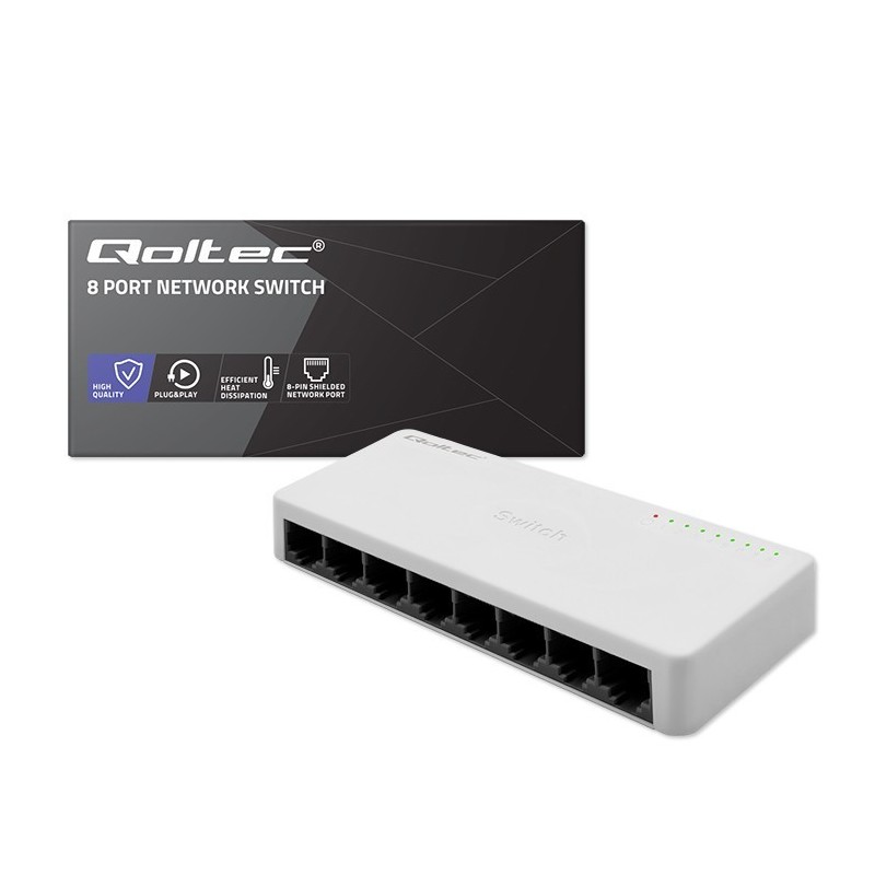 SWITCH przełącznik sieciowy 8 x port RJ45 | 100Mbps | Fast       Ethernet | LAN 