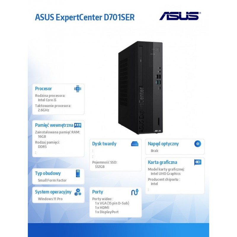 Komputer D701SER-514500221X i5-14500 16GB/512GB/W11 PRO