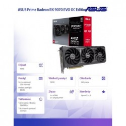 Karta graficzna RX 9070 PRIME EVO OC 16 GB GDDR6 256bit DP/HDMI Karta graficzna RX 9070 PRIME EVO OC 16 GB GDDR6 256bit DP/HDMI