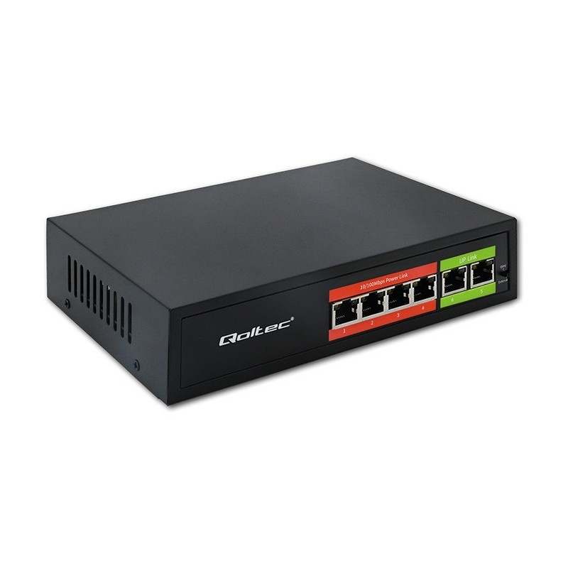 Przełącznik sieciowy SWITCH FAST Ethernet PoE | 4x RJ45 |  2x    RJ45 Uplink | 65W | 10/100Mb/s 