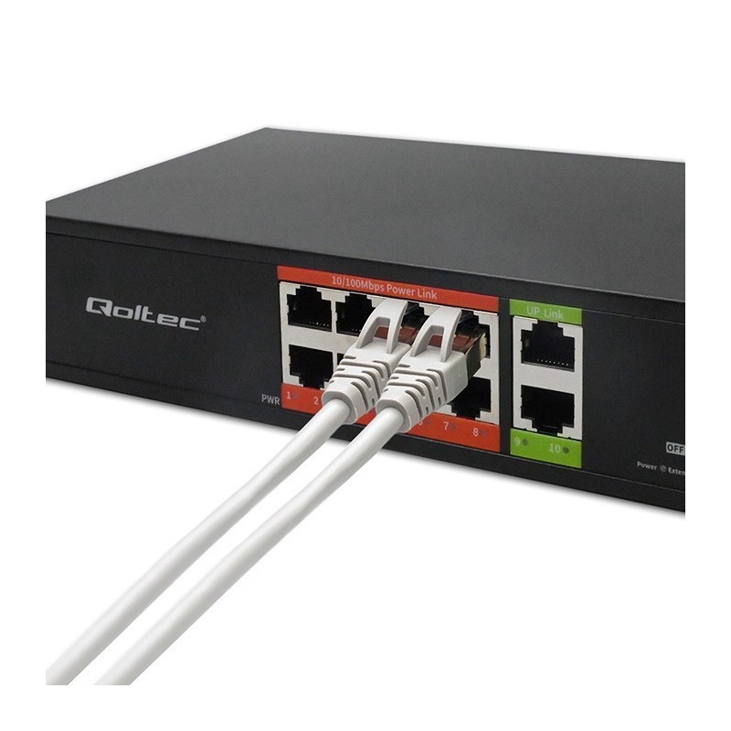 Przełącznik sieciowy SWITCH FAST Ethernet PoE | 8x RJ45 |  2x RJ45 Uplink | 120W | 10/100 Mb/s 