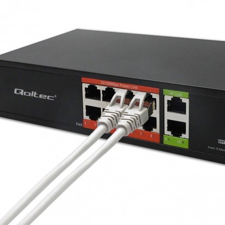 Przełącznik sieciowy SWITCH FAST Ethernet PoE | 8x RJ45 |  2x RJ45 Uplink | 120W | 10/100 Mb/s 