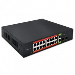 Przełącznik sieciowy SWITCH Gigabit Ethernet PoE | 16x RJ45 | 2x RJ45 Uplink | 2x SFP | 1000 Mb/s Przełącznik sieciowy SWITCH Gigabit Ethernet PoE | 16x RJ45 | 2x RJ45 Uplink | 2x SFP | 1000 Mb/s