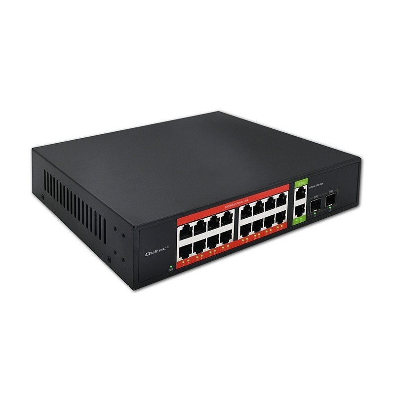 Przełącznik sieciowy SWITCH Gigabit Ethernet PoE | 16x RJ45 | 2x RJ45 Uplink | 2x SFP | 1000 Mb/s Przełącznik sieciowy SWITCH Gigabit Ethernet PoE | 16x RJ45 | 2x RJ45 Uplink | 2x SFP | 1000 Mb/s