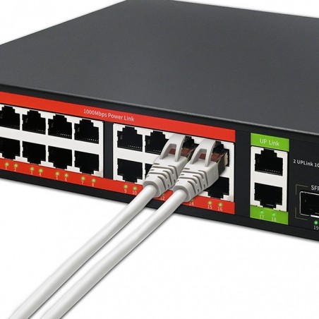 Przełącznik sieciowy SWITCH Gigabit Ethernet PoE | 16x RJ45 | 2x RJ45 Uplink | 2x SFP | 1000 Mb/s Przełącznik sieciowy SWITCH Gigabit Ethernet PoE | 16x RJ45 | 2x RJ45 Uplink | 2x SFP | 1000 Mb/s