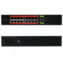 Przełącznik sieciowy SWITCH Gigabit Ethernet PoE | 16x RJ45 | 2x RJ45 Uplink | 2x SFP | 1000 Mb/s Przełącznik sieciowy SWITCH Gigabit Ethernet PoE | 16x RJ45 | 2x RJ45 Uplink | 2x SFP | 1000 Mb/s