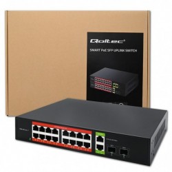 Przełącznik sieciowy SWITCH Gigabit Ethernet PoE | 16x RJ45 | 2x RJ45 Uplink | 2x SFP | 1000 Mb/s Przełącznik sieciowy SWITCH Gigabit Ethernet PoE | 16x RJ45 | 2x RJ45 Uplink | 2x SFP | 1000 Mb/s