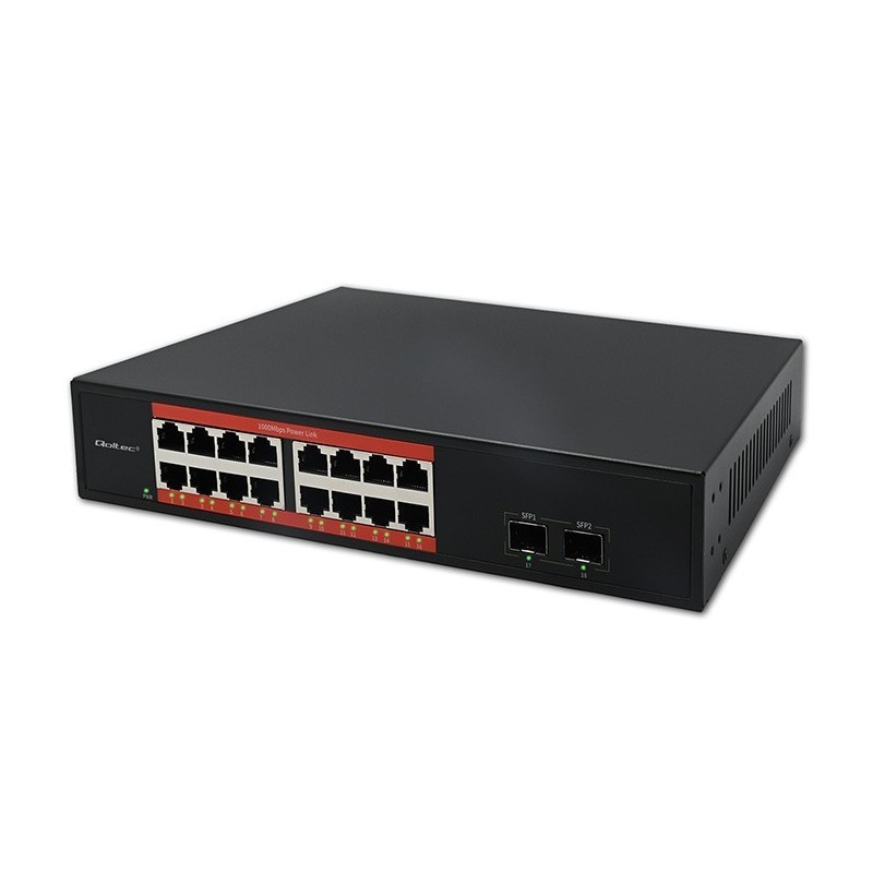 Przełącznik sieciowy SWITCH Gigabit Ethernet PoE | 16x RJ45 | 2x SFP | 1000 Mb/s Przełącznik sieciowy SWITCH Gigabit Ethernet PoE | 16x RJ45 | 2x SFP | 1000 Mb/s