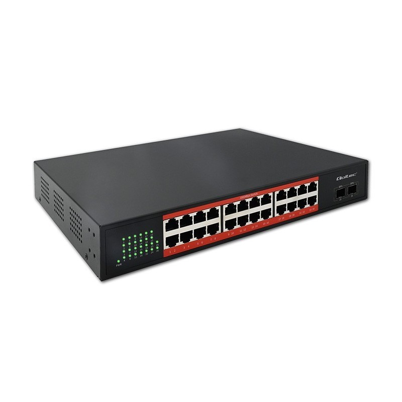 Przełącznik sieciowy SWITCH Gigabit Ethernet PoE | 24x RJ45 | 2x SFP | 1000 Mb/s 