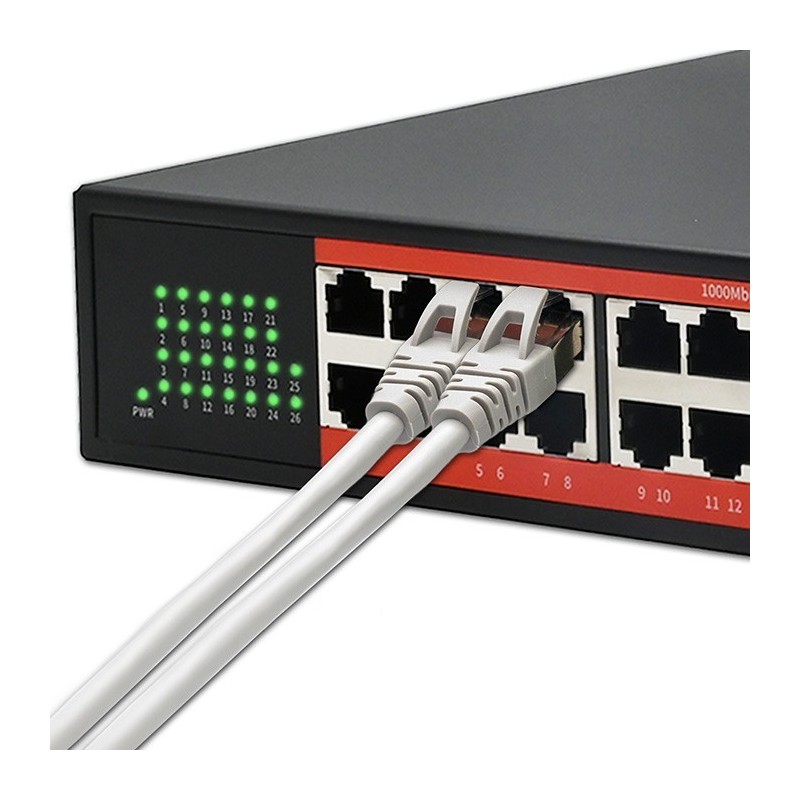 Przełącznik sieciowy SWITCH Gigabit Ethernet PoE | 24x RJ45 | 2x SFP | 1000 Mb/s 