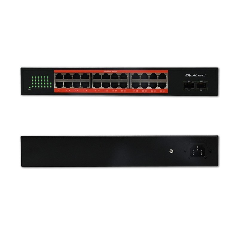 Przełącznik sieciowy SWITCH Gigabit Ethernet PoE | 24x RJ45 | 2x SFP | 1000 Mb/s 
