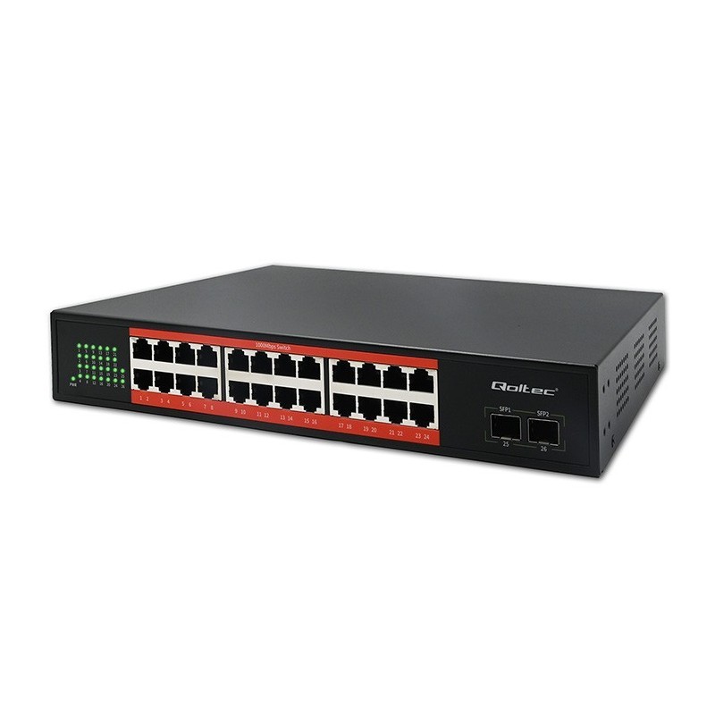 Przełącznik sieciowy SWITCH Gigabit Ethernet PoE | 24x RJ45 | 2x SFP | 1000 Mb/s 