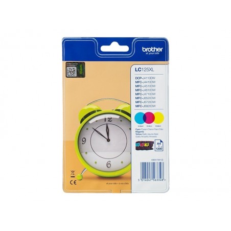BROTHER LC125XLRBWBP Zestaw Brother LC125XLRBWBP CMY Blister Pack 1 200str MFC-J4510DW