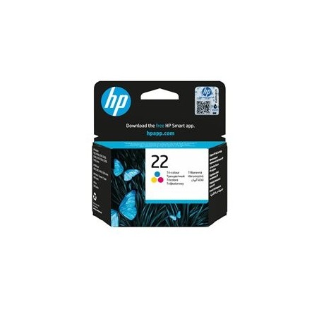 HP 22 original ink cartridge tri-colour standard capacity 5ml 165 pages 1-pack