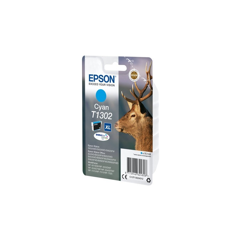 EPSON C13T13024012 Tusz Epson T1302 cyan Stylus SX525WD/BX305F/BX320FW/BX625FWD EPSON C13T13024012 Tusz Epson T1302 cyan Stylus SX525WD/BX305F/BX320FW/BX625FWD