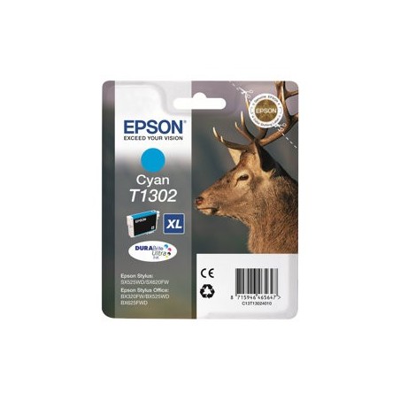 EPSON C13T13024012 Tusz Epson T1302 cyan Stylus SX525WD/BX305F/BX320FW/BX625FWD EPSON C13T13024012 Tusz Epson T1302 cyan Stylus SX525WD/BX305F/BX320FW/BX625FWD