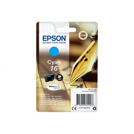 EPSON C13T16224012 Tusz Epson T1622 cyan DURABrite 3,1 ml WF-2010/25x0