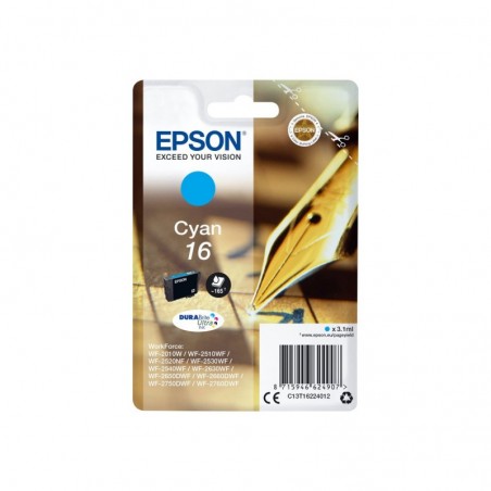 EPSON C13T16224012 Tusz Epson T1622 cyan DURABrite 3,1 ml WF-2010/25x0