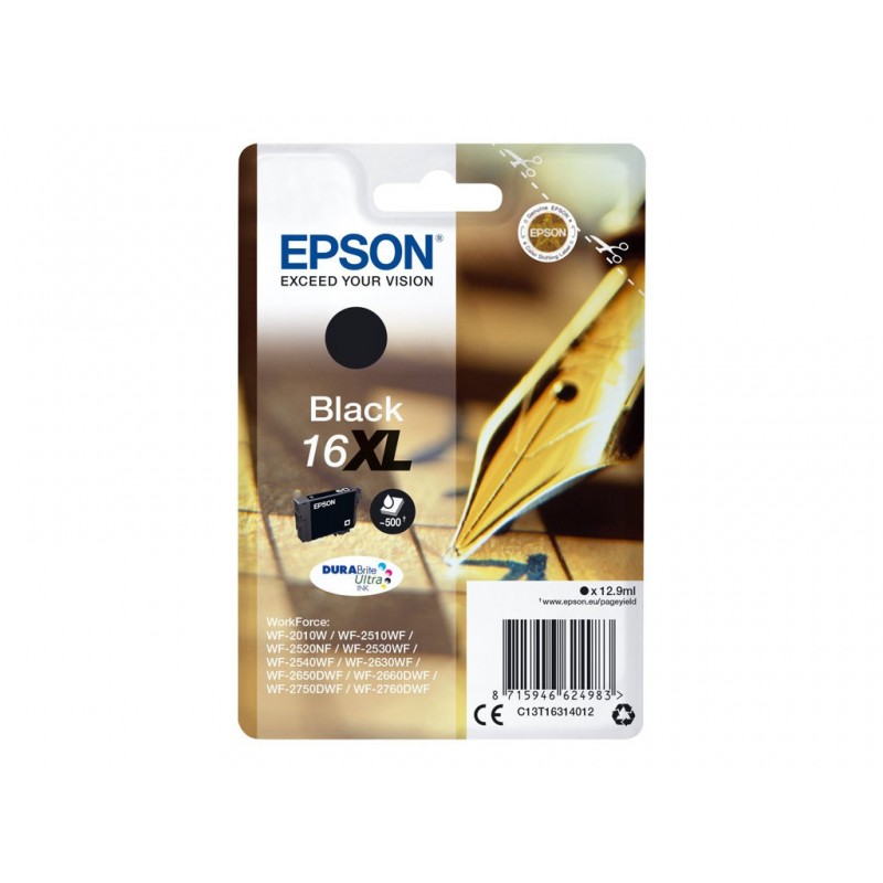 EPSON C13T16314012 Tusz Epson T1631 XL black DURABrite 12,9 ml WF-2010/25x0 EPSON C13T16314012 Tusz Epson T1631 XL black DURABrite 12,9 ml WF-2010/25x0