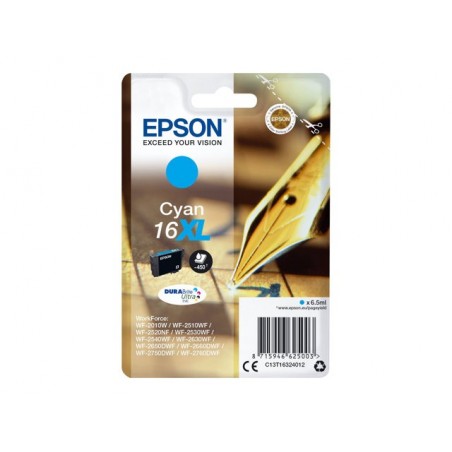 EPSON C13T16324012 Tusz Epson T1632 XL cyan DURABrite 6,5 ml WF-2010/25x0 EPSON C13T16324012 Tusz Epson T1632 XL cyan DURABrite 6,5 ml WF-2010/25x0