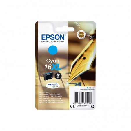 EPSON C13T16324012 Tusz Epson T1632 XL cyan DURABrite 6,5 ml WF-2010/25x0 EPSON C13T16324012 Tusz Epson T1632 XL cyan DURABrite 6,5 ml WF-2010/25x0