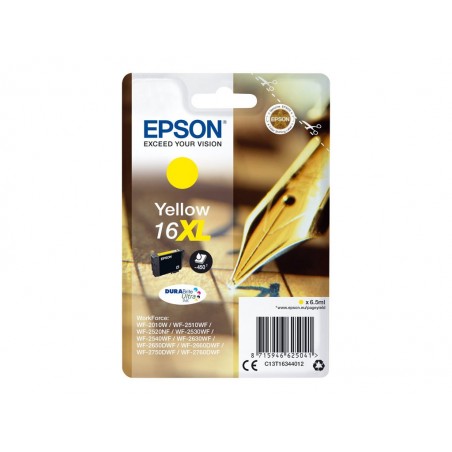 EPSON C13T16344012 Tusz Epson T1634 XL yellow DURABrite 6,5 ml WF-2010/25x0 EPSON C13T16344012 Tusz Epson T1634 XL yellow DURABrite 6,5 ml WF-2010/25x0