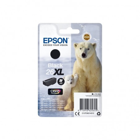 EPSON C13T26214012 Tusz Epson T2621 XL black Claria 12,2 ml XP-600/700/800 EPSON C13T26214012 Tusz Epson T2621 XL black Claria 12,2 ml XP-600/700/800