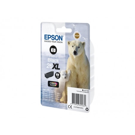EPSON C13T26314012 Tusz Epson T2631 XL photo black Claria 8,7 ml XP-600/700/800 EPSON C13T26314012 Tusz Epson T2631 XL photo black Claria 8,7 ml XP-600/700/800