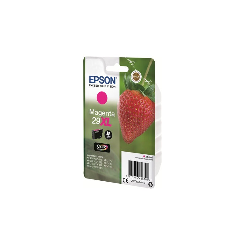 EPSON C13T29934012 Tusz Epson Singlepack magenta 29 Claria Home Tusz XL 6,4 ml EPSON C13T29934012 Tusz Epson Singlepack magenta 29 Claria Home Tusz XL 6,4 ml