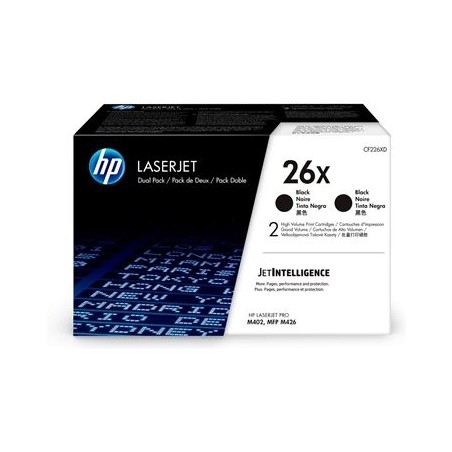 HP 26X Original LaserJet Toner Cartridges Black High Yield (2-pack) HP 26X Original LaserJet Toner Cartridges Black High Yield (2-pack)