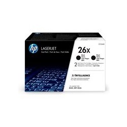 HP 26X Original LaserJet Toner Cartridges Black High Yield (2-pack) HP 26X Original LaserJet Toner Cartridges Black High Yield (2-pack)