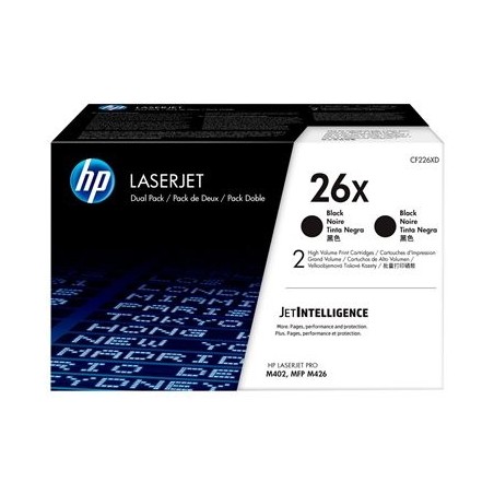 HP 26X Original LaserJet Toner Cartridges Black High Yield (2-pack) HP 26X Original LaserJet Toner Cartridges Black High Yield (2-pack)
