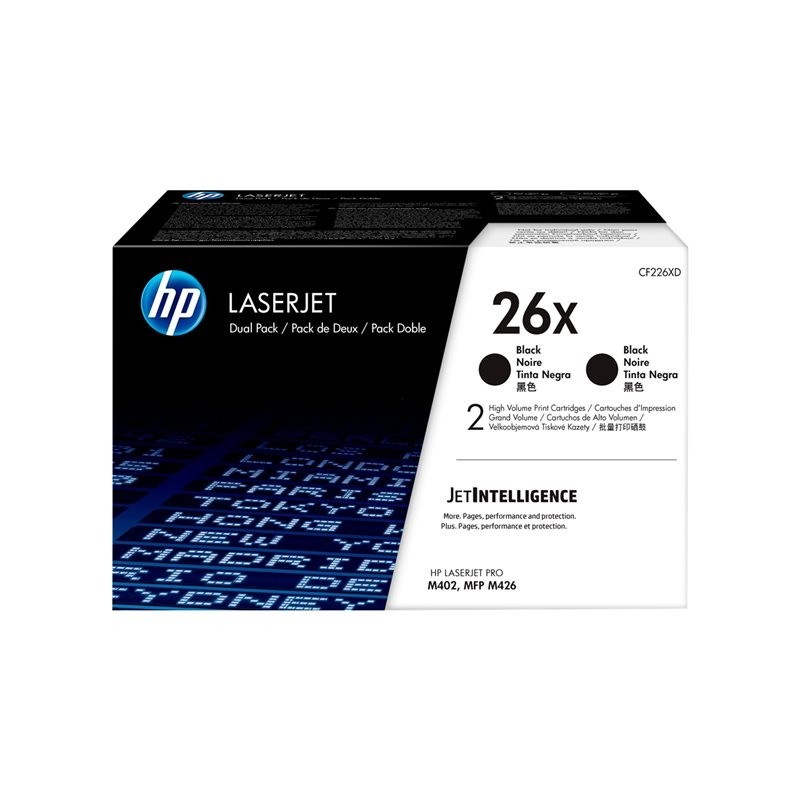 HP 26X Original LaserJet Toner Cartridges Black High Yield (2-pack) HP 26X Original LaserJet Toner Cartridges Black High Yield (2-pack)