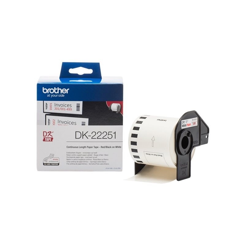 BROTHER DK22251 Taśma Brother Continuous Paper roll 62mm Black & Red on white BROTHER DK22251 Taśma Brother Continuous Paper roll 62mm Black & Red on white