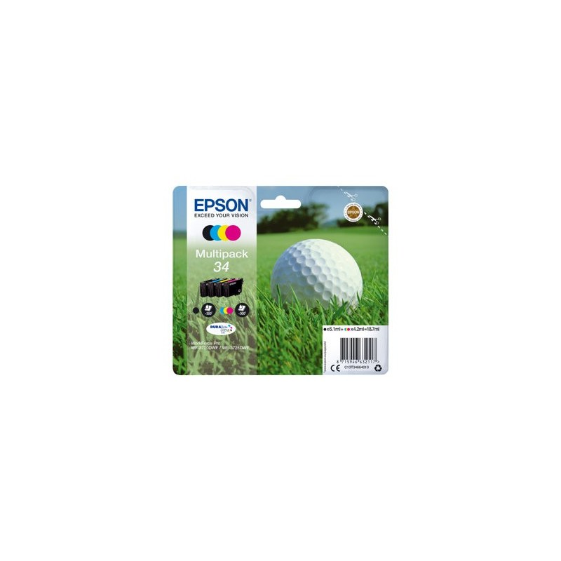 EPSON C13T34664010 Tusz EPSON Golf ball Multipack 34 4-colors DURABrite Ultra 18,7 ml