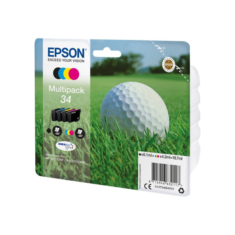 EPSON C13T34664010 Tusz EPSON Golf ball Multipack 34 4-colors DURABrite Ultra 18,7 ml