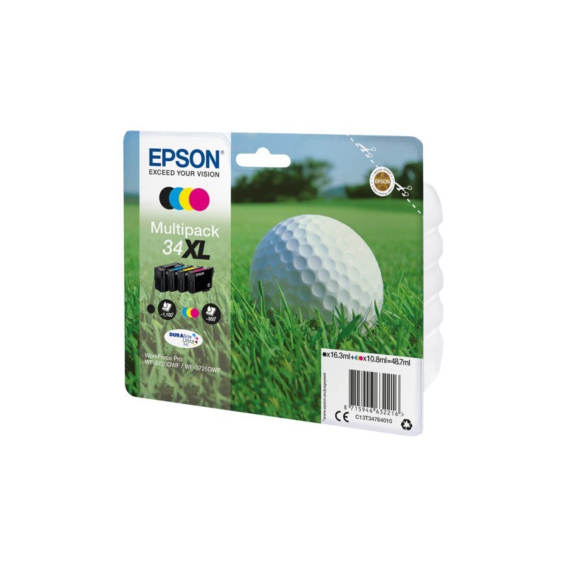 EPSON C13T34764010 Tusz Epson Golf ball Multipack 34XL 4-colors DURABrite Ultra 48,7 ml