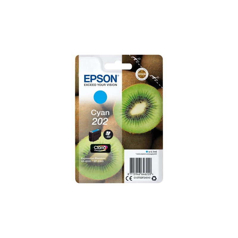 EPSON C13T02F24010 Tusz Epson singlepack 202 cyan 4,1ml Claria premium