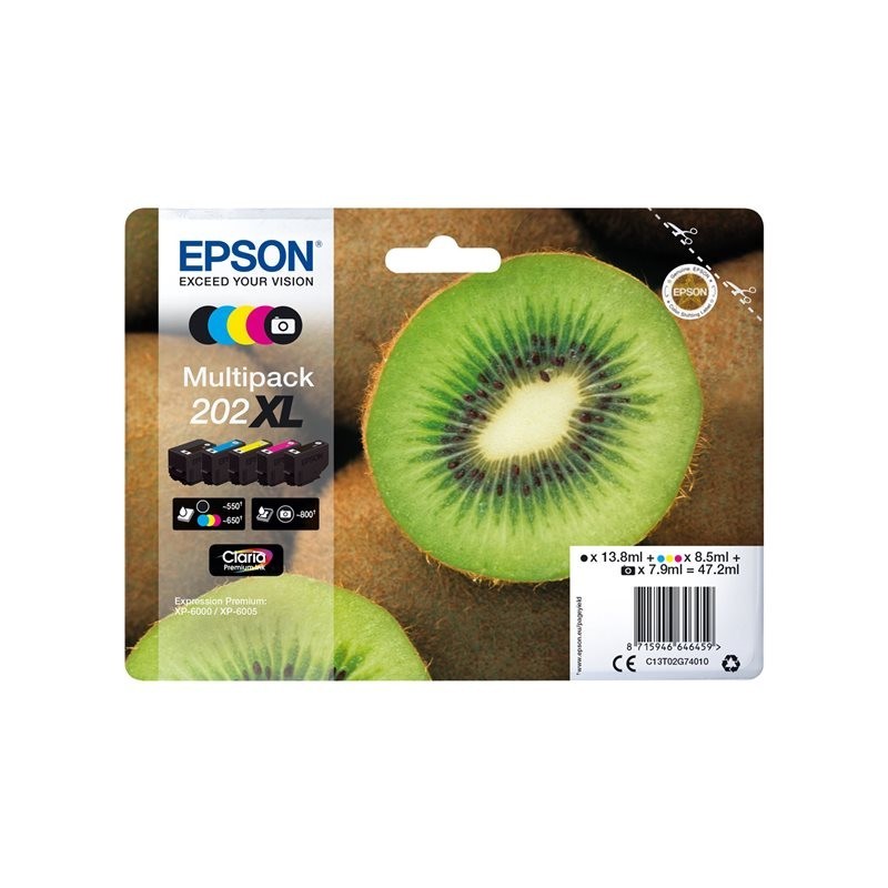 EPSON C13T02G74010 Tusz Epson Kiwi Multipack 202XL CMYK+photo black Claria Premium