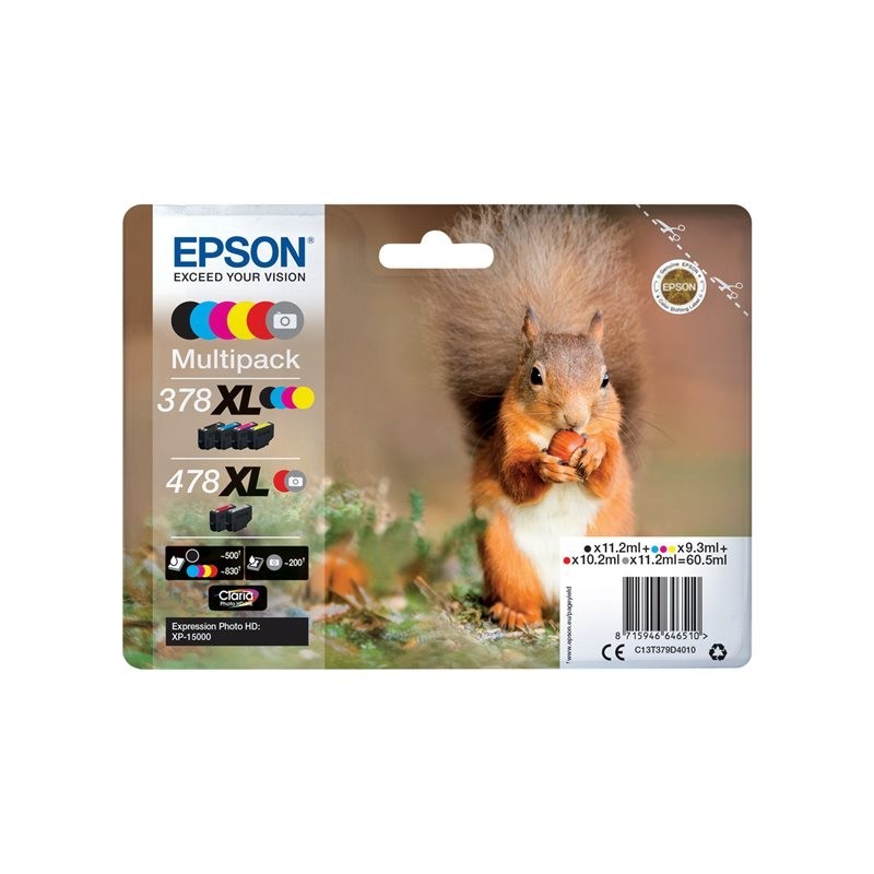 EPSON C13T379D4010 Tusz Epson Multipack 6-colors 378XL+478XL Claria photo HD