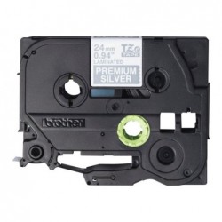 BROTHER TZEPR955 Taśma Brother 24mm White on Premium Silver