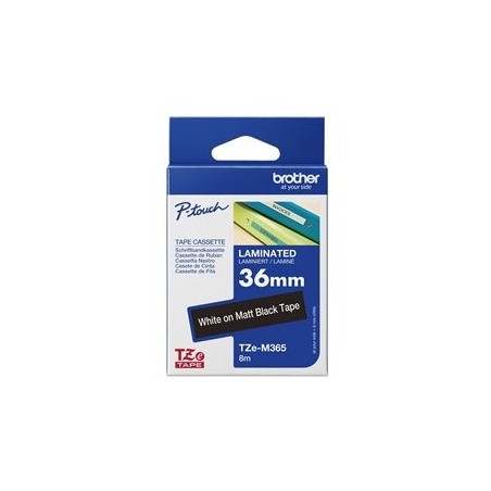 BROTHER TZeM365 tape white on blank black surface 36mm