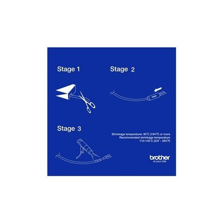 BROTHER Heat Shrink Tube Black on White 9.0mm BROTHER Heat Shrink Tube Black on White 9.0mm