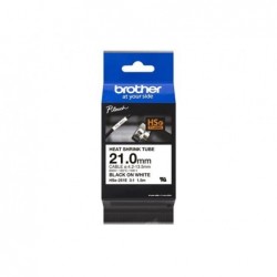 BROTHER HSE251E Black on white heat shrink tape 21mm BROTHER HSE251E Black on white heat shrink tape 21mm