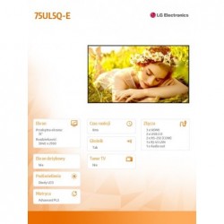 Monitor wielkoformatowy 75UL5Q-E 500cd/m2 UHD 24/7