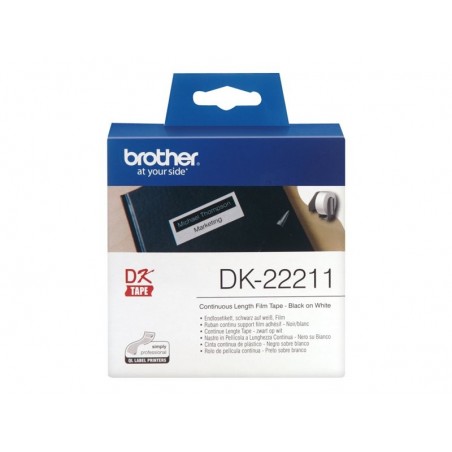 BROTHER DK22211 Brother szalacimke, film, 29mm, feher BROTHER DK22211 Brother szalacimke, film, 29mm, feher