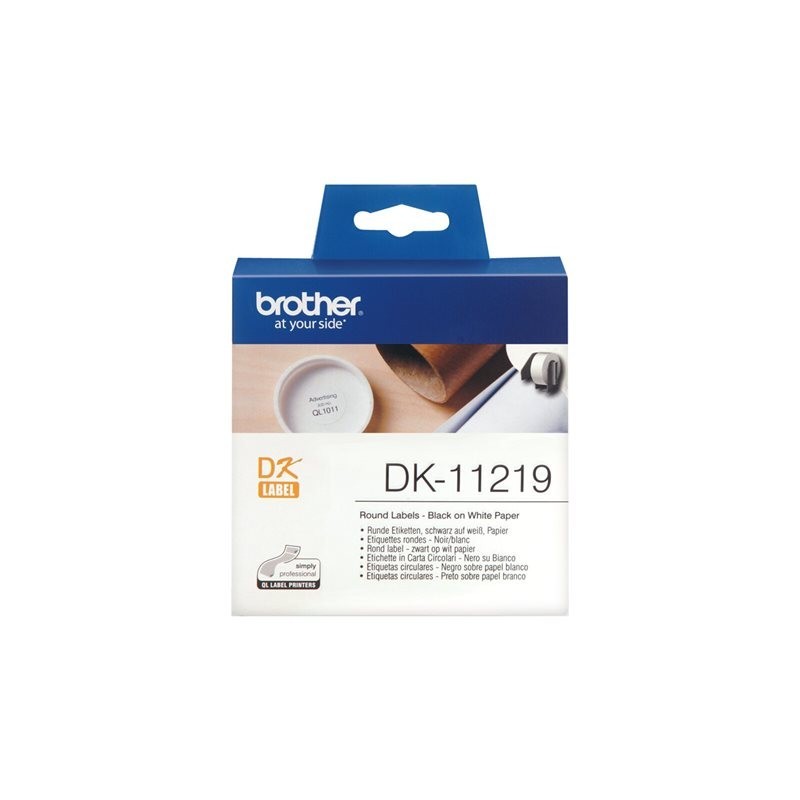 BROTHER DK11219 Taśma Brother ROUND PAPER 1 / 2 LABEL 12MM X 12MM X 1 200