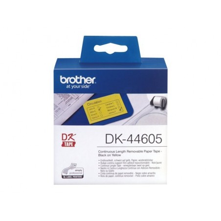 BROTHER DK44605 Brother szalagcimke, nem tapad, 62mm, sarga BROTHER DK44605 Brother szalagcimke, nem tapad, 62mm, sarga